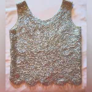 VINTAGE "bejeweled" beaded top. Late 1980s/early 1990s.